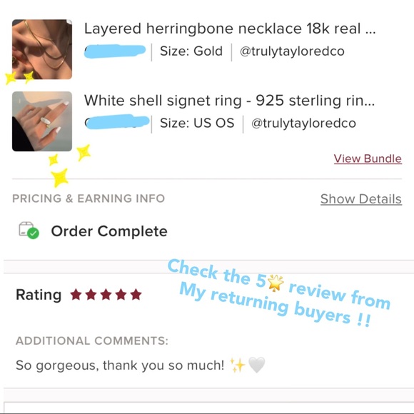 Vermeil Mother of pearl signet ring sterling ring plated gold - Picture 3 of 11